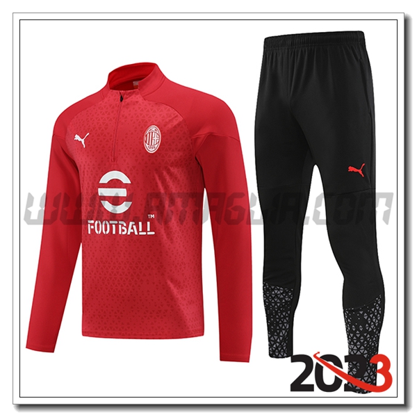 Tuta Allenamento AC Milan Rosso 2023 2024 -03