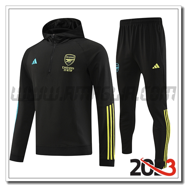 Giacca Con Cappuccio Tuta Arsenal Nero 2023 2024
