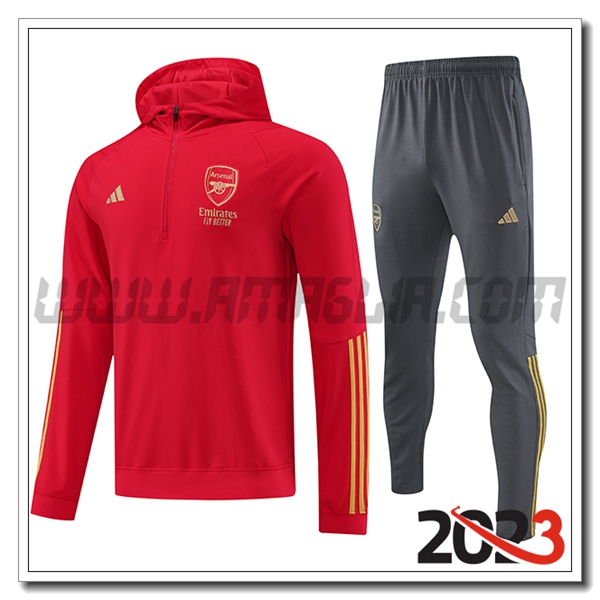 Giacca Con Cappuccio Tuta Arsenal Rosso 2023 2024