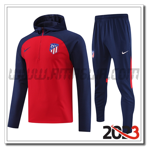 Giacca Con Cappuccio Tuta Atletico Madrid Rosso 2023 2024