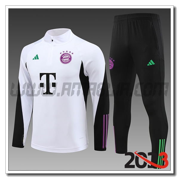 Tuta Allenamento Bayern Monaco Bambino Bianco 2023 2024