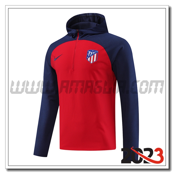 Felpa Allenamento Cappuccio Atletico Madrid Rosso 2023 2024