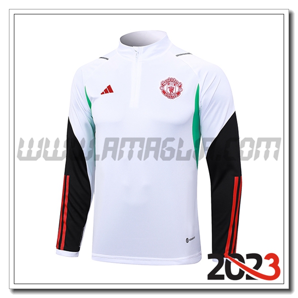 Felpa Allenamento Manchester United Bianco 2023 2024 -03