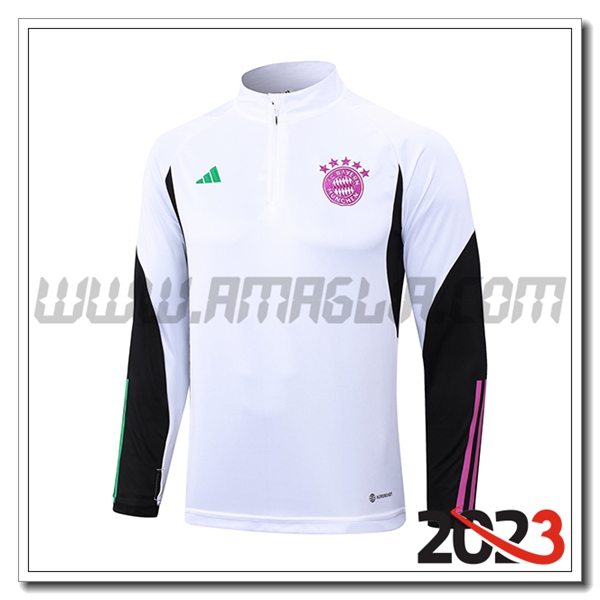 Felpa Allenamento Bayern Monaco Bianco 2023 2024