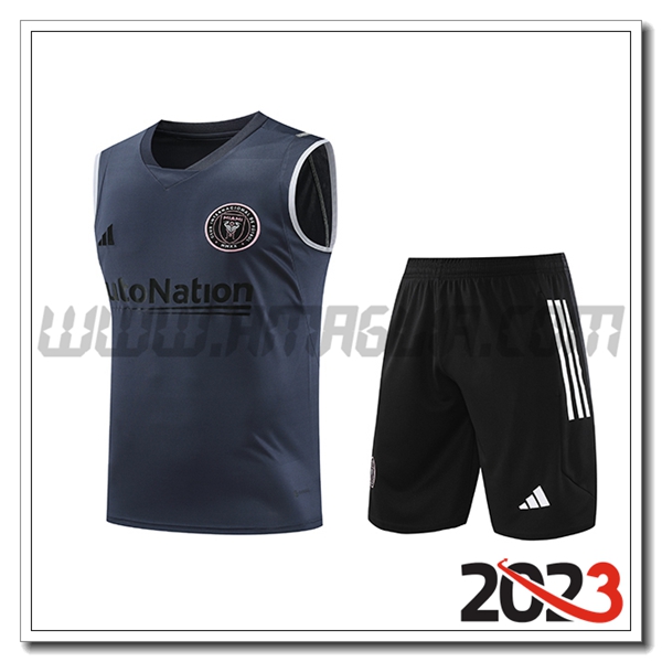 Kit Canotta Allenamento + Pantalonicini Inter Miami CF Grigio 2023 2024 -02