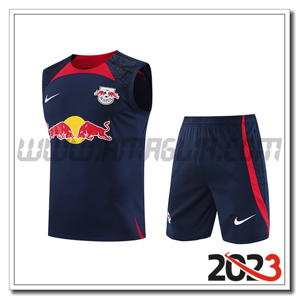 Kit Canotta Allenamento + Pantalonicini RB Leipzig Blu Marina 2023 2024