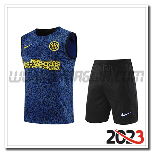 Kit Canotta Allenamento + Pantalonicini Inter Milan Blu Marina 2023 2024