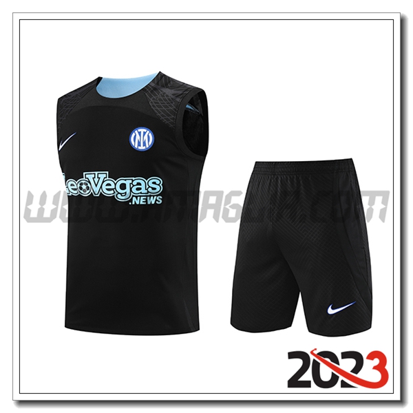 Kit Canotta Allenamento + Pantalonicini Inter Milan Nero 2023 2024 -02
