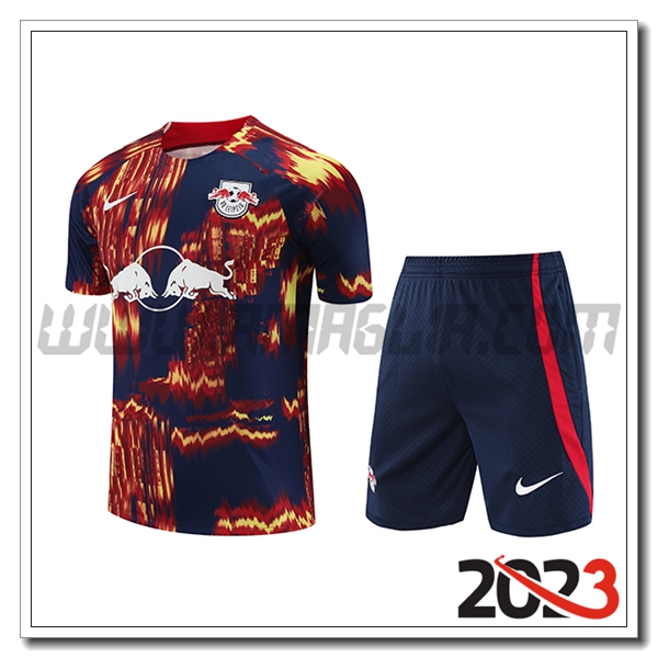 T Shirt Allenamento + Pantalonicini RB Leipzig Blu/Rosso 2023 2024