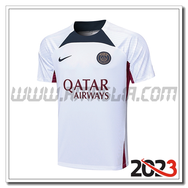 T Shirt Allenamento PSG Bianco 2023 2024 -05