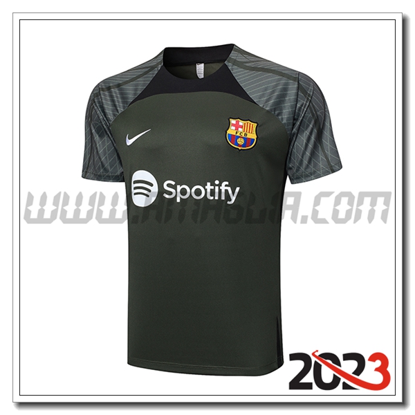 T Shirt Allenamento FC Barcellona Verde 2023 2024 -06