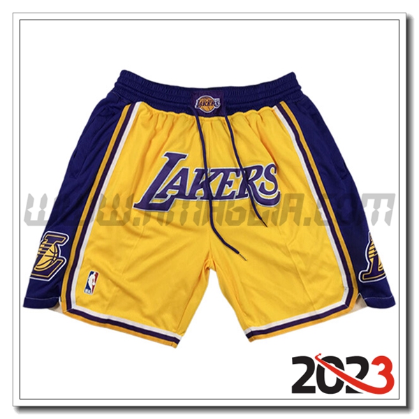 Pantalonicini NBA Los Angeles Lakers 2023/24 Giallo/Blu