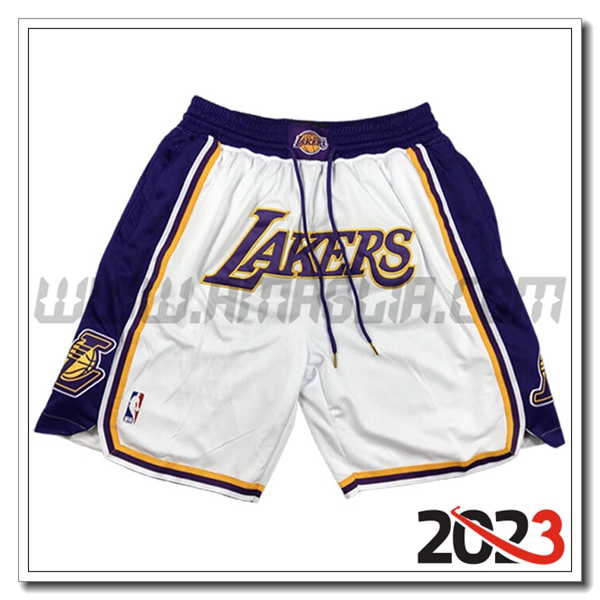Pantalonicini NBA Los Angeles Lakers 2023/24 Bianco/Blu