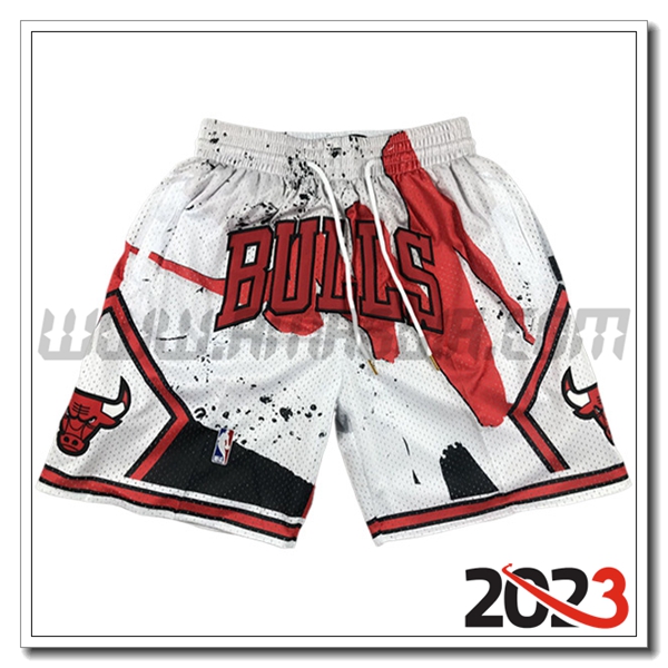 Pantalonicini NBA Chicago Bulls 2023/24 Bianco/Rosso