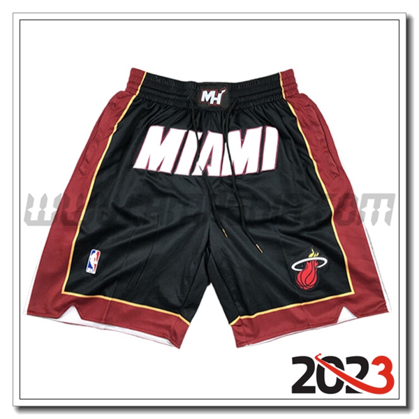 Pantalonicini NBA Miami Heat 2023/24 Nero/Rosso -02