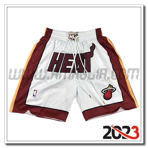 Pantalonicini NBA Miami Heat 2023/24 Bianco/Rosso -02
