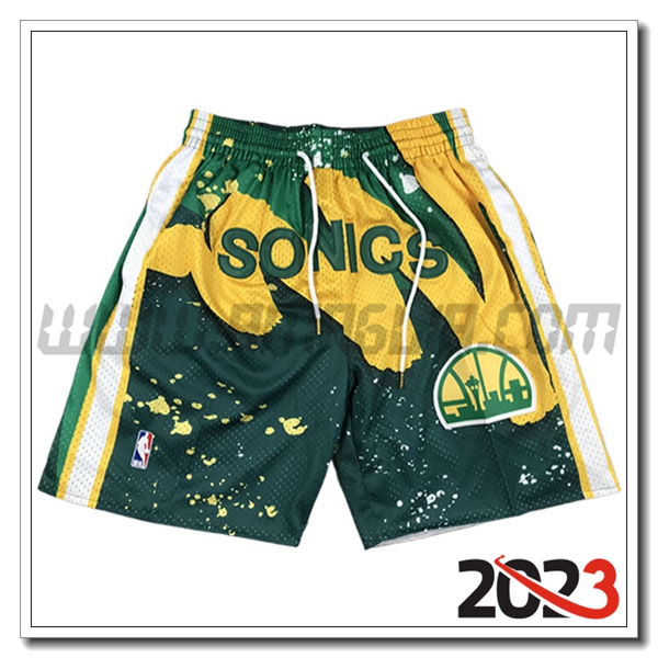 Pantalonicini NBA Oklahoma City Thunder 2023/24 Verde/Giallo