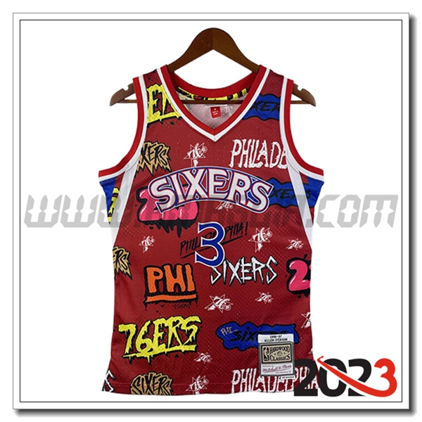 Maglia Philadelphia 76ers (IVERSON #3) 2023/24 Rosso