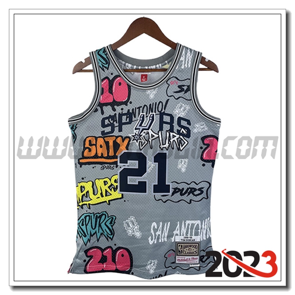 Maglia San Antonio Spurs (DUNCAN #21) 2023/24 Grigio