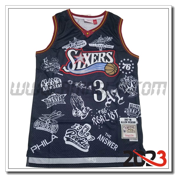 Maglia Philadelphia 76ers (IVERSON #3) 2023/24 Nero