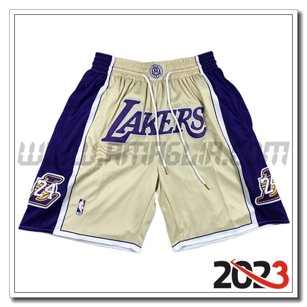 Pantalonicini NBA Los Angeles Lakers 2023/24 Giallo/Blu -02