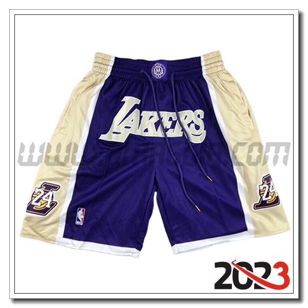 Pantalonicini NBA Los Angeles Lakers 2023/24 Giallo/Blu -03