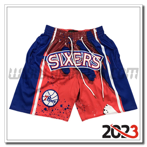 Pantalonicini NBA Philadelphia 76ers 2023/24 Rosso/Blu