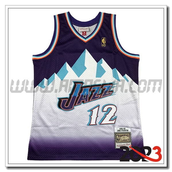 Maglia Utah Jazz (STOCKTON #12) 2023/24 Bianco/viola