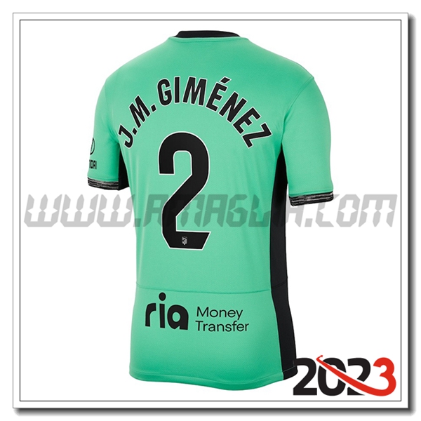 Prima Maglia Calcio Atletico Madrid J.M. GIM脡NEZ #2 2023 2024