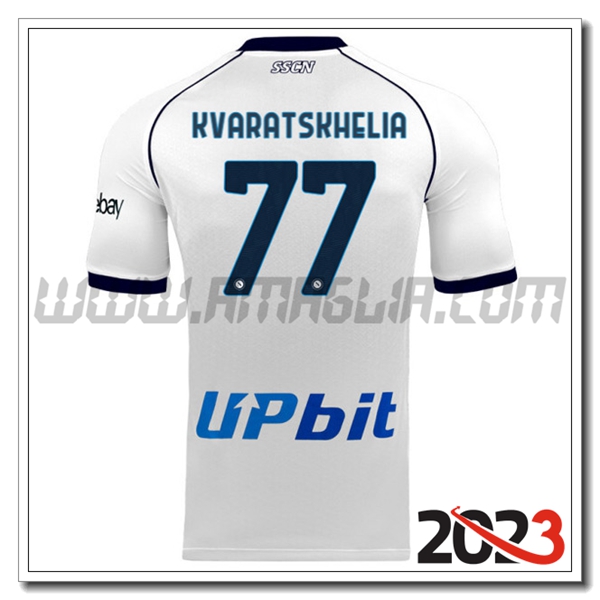 Seconda Maglia Calcio SSC Napoli KVARATSKHELIA #77 2023 2024