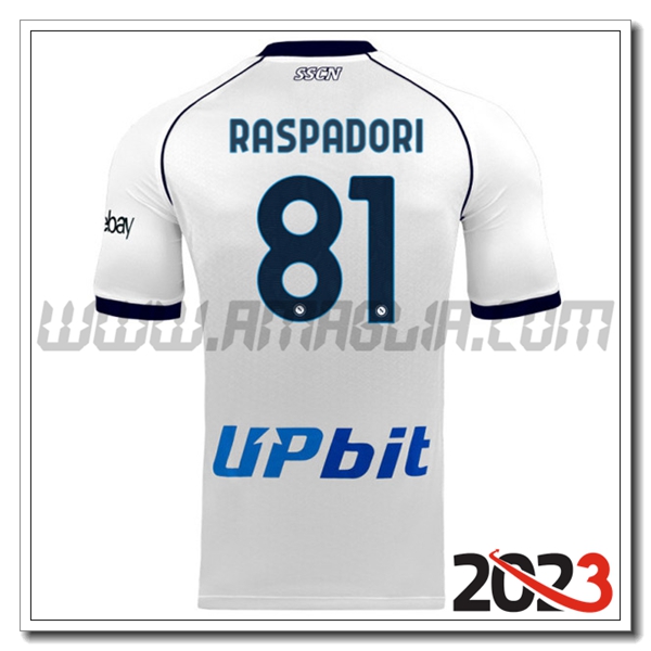Seconda Maglia Calcio SSC Napoli RASPADORI #81 2023 2024