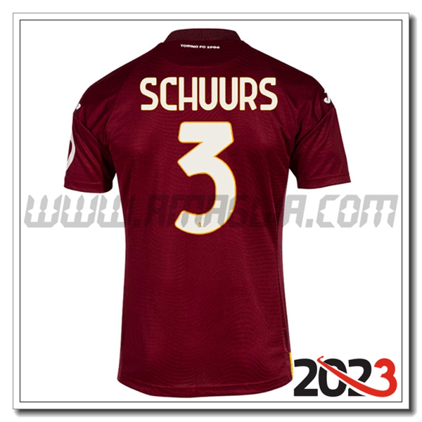 Prima Maglia Calcio Torino SCHUURS #3 2023 2024