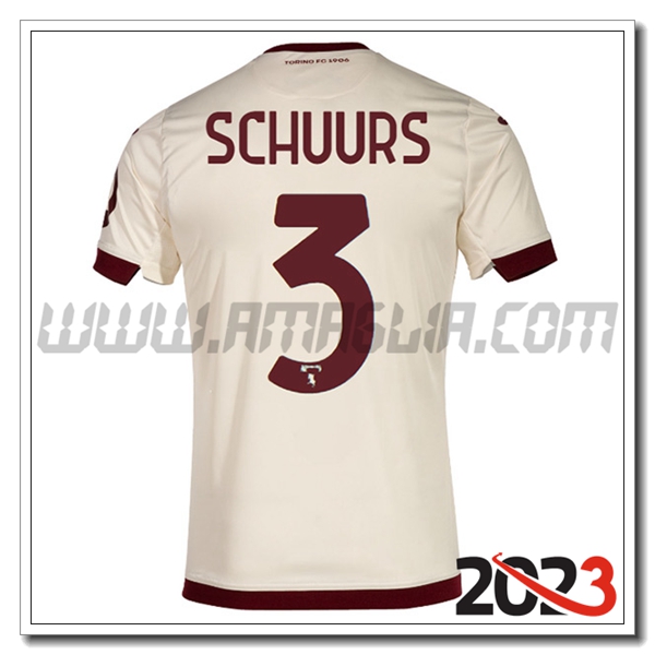 Seconda Maglia Calcio Torino SCHUURS #3 2023 2024