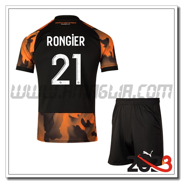 Kit Maglia Marsiglia OM Bambino RONGIER #21 Terza 2023 2024