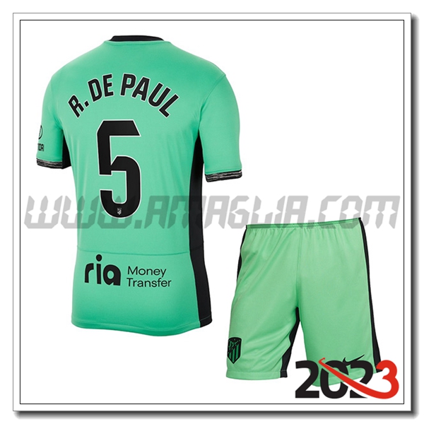 Kit Maglia Atletico Madrid Bambino R. DE PAUL #5 Terza 2023 2024