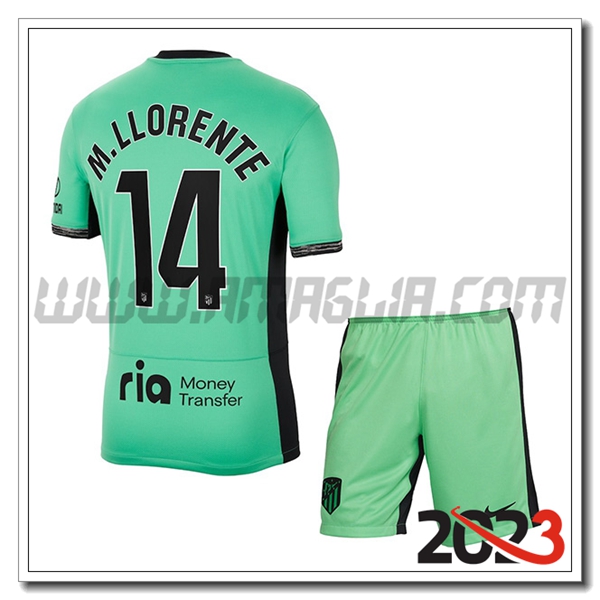 Kit Maglia Atletico Madrid Bambino M. LLORENTE #14 Terza 2023 2024