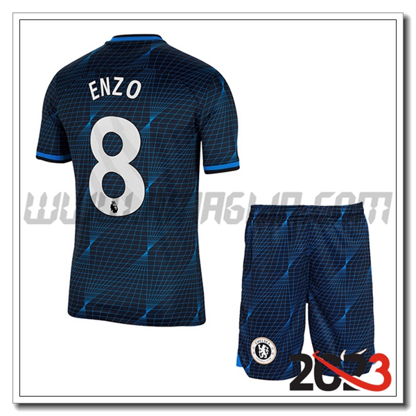 Kit Maglia FC Chelsea Bambino ENZO #8 Seconda 2023 2024