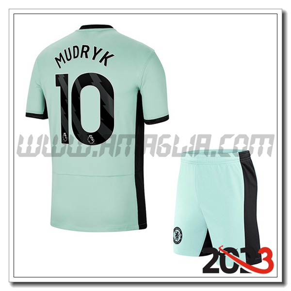 Kit Maglia FC Chelsea Bambino MUDRYK #10 Terza 2023 2024