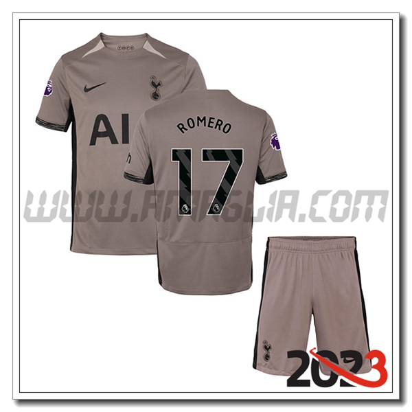 Kit Maglia Tottenham Hotspurs Bambino ROMERO #17 Terza 2023 2024