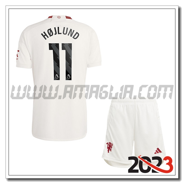 Kit Maglia Manchester United Bambino HOJLUND #11 Terza 2023 2024