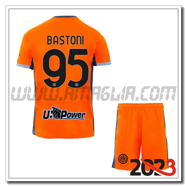 Kit Maglia Inter Milan Bambino BASTONI #95 Terza 2023 2024