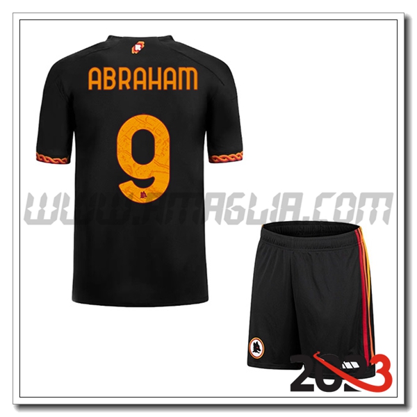 Kit Maglia AS Roma Bambino ABRAHAM #9 Terza 2023 2024