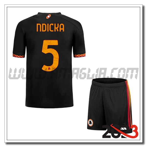 Kit Maglia AS Roma Bambino NDICKA #5 Terza 2023 2024