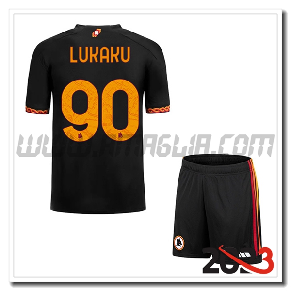Kit Maglia AS Roma Bambino LUKAKU #90 Terza 2023 2024