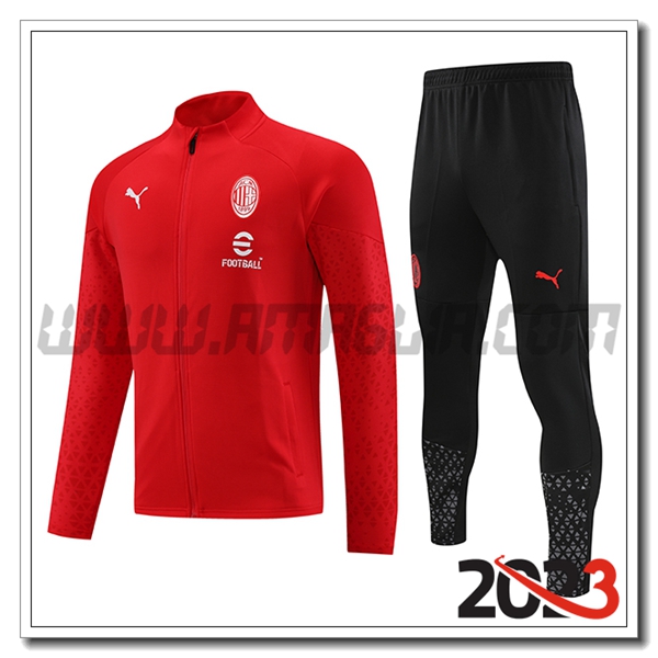 Tuta Allenamento Giacca AC Milan Rosso 2023 2024 -02