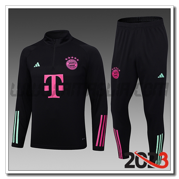 Tuta Allenamento Bayern Monaco Bambino Nero 2023 2024 -02