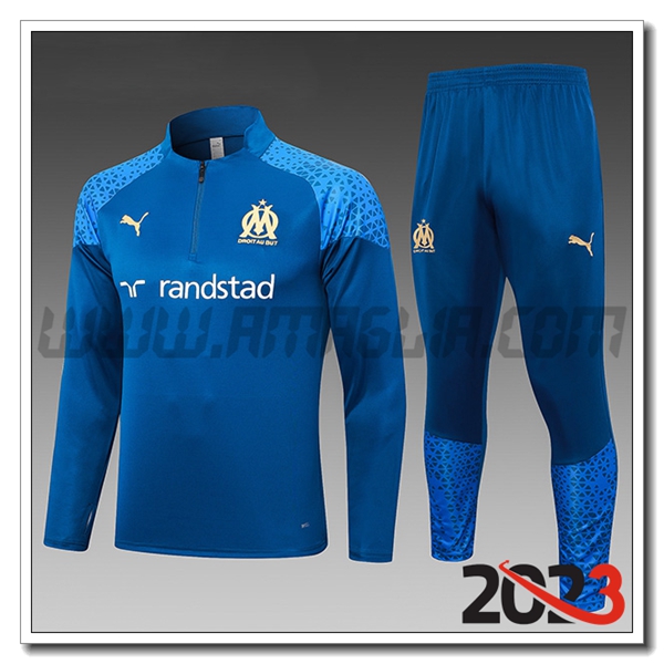 Tuta Allenamento Marsiglia Bambino Blu 2023 2024