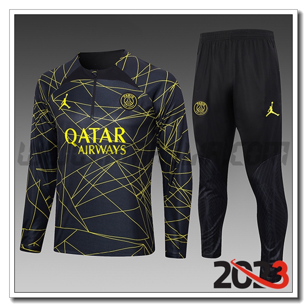 Tuta Allenamento PSG Bambino Nero 2023 2024 -04