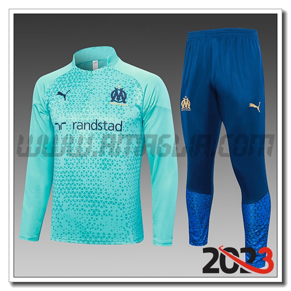 Tuta Allenamento Marsiglia Bambino Azzurro 2023 2024 -04