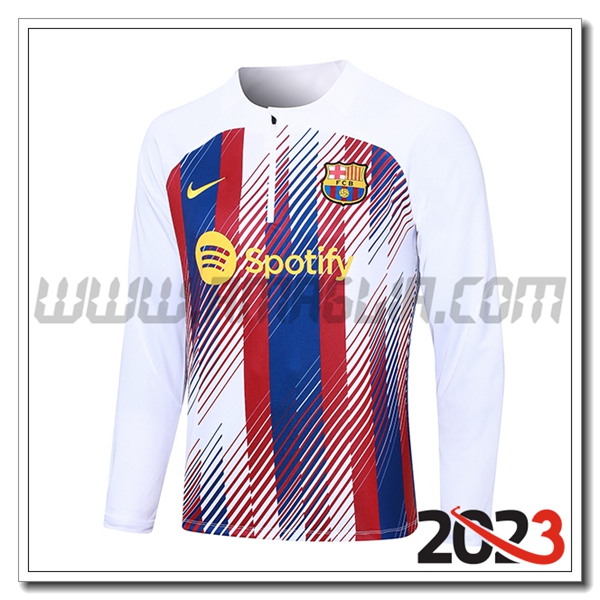 Felpa Allenamento FC Barcellona Bianco 2023 2024